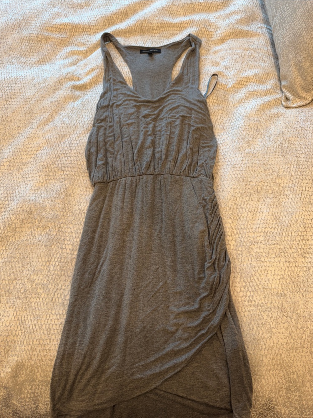 Banana Republic Gray Sleeveless High-Low Wrap Dress